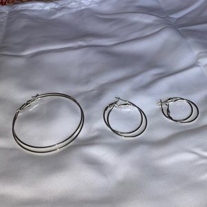 Silver hoop earrings